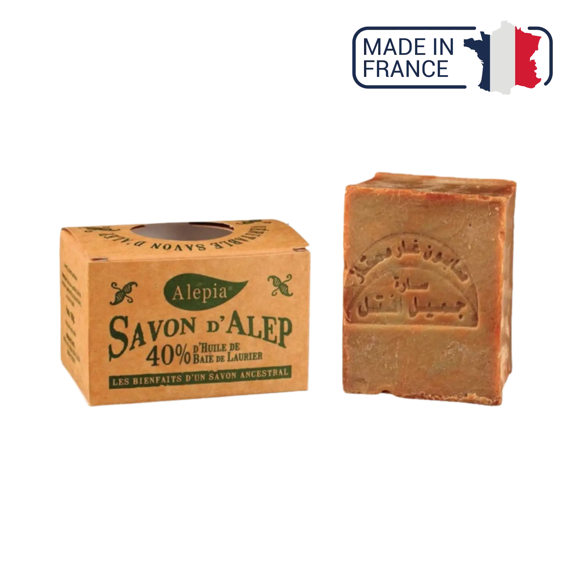 Savon d'Alep 40% de baie de Laurier - 190 g - Alépia Alépia 