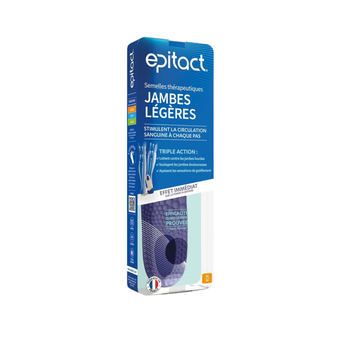 Semelles thérapeutique Jambes légères - 1 paire - EPITACT Epitact - Millet Innovation 