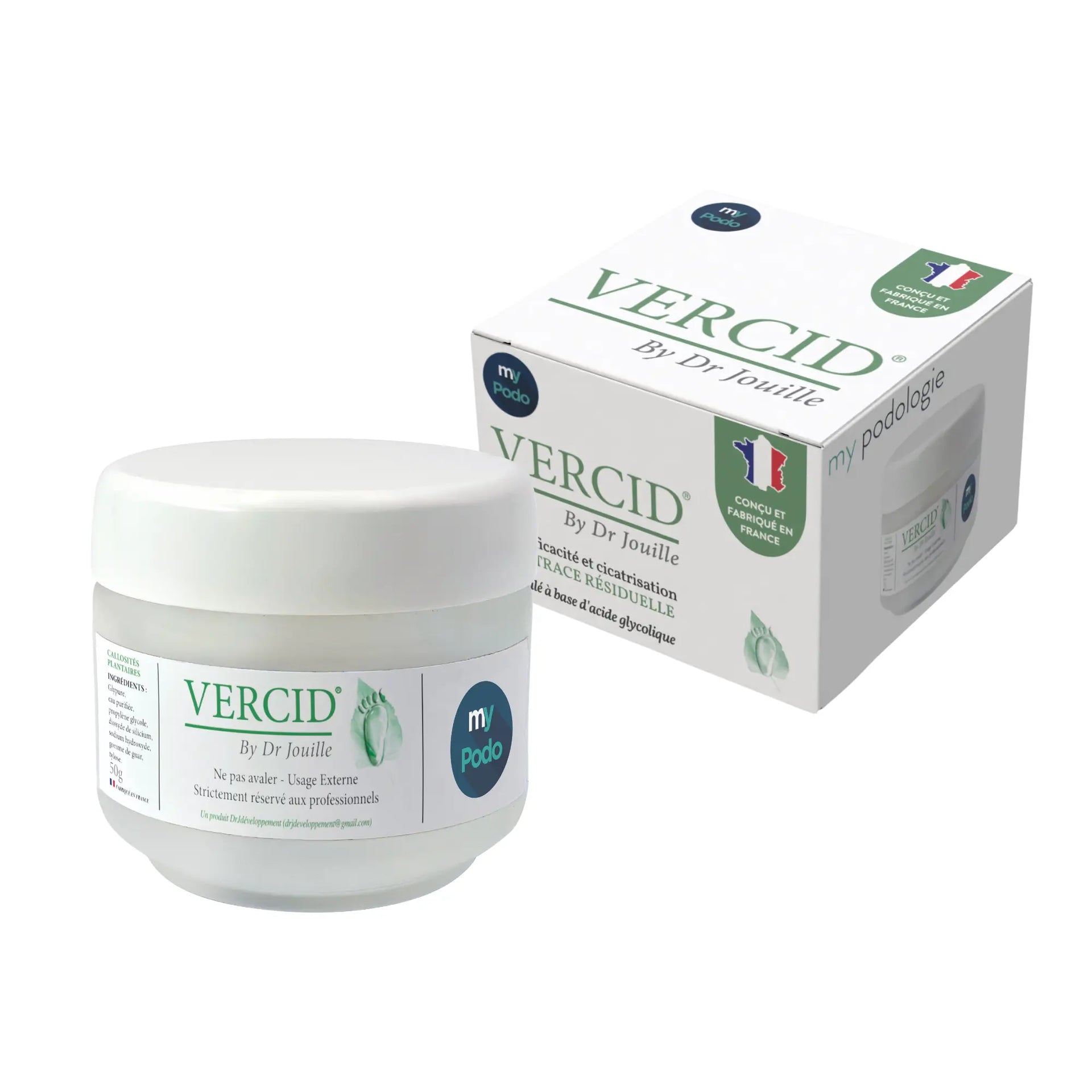 Vercid du Docteur Jouille - Traitement des hyperkératoses - Pot 50 g Vercid by Dr Jouille 