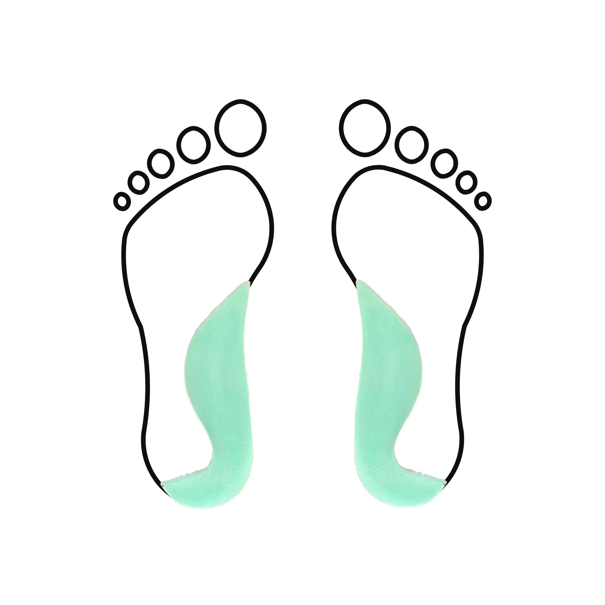 Voûte interne avec coin supinateur en mousse latex - Shore 25-35 - Vert - My Podologie